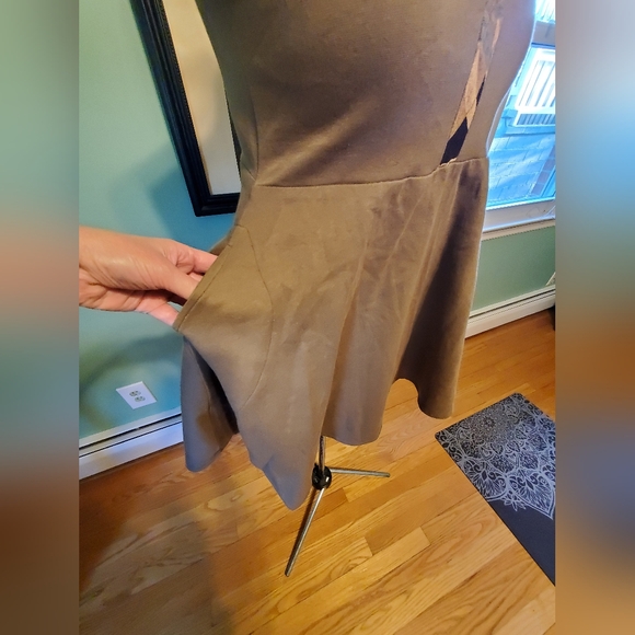 Unique Elegant Tan Sleeveless Baby Doll Dress By Wisdom Eye - Picture 4 of 11